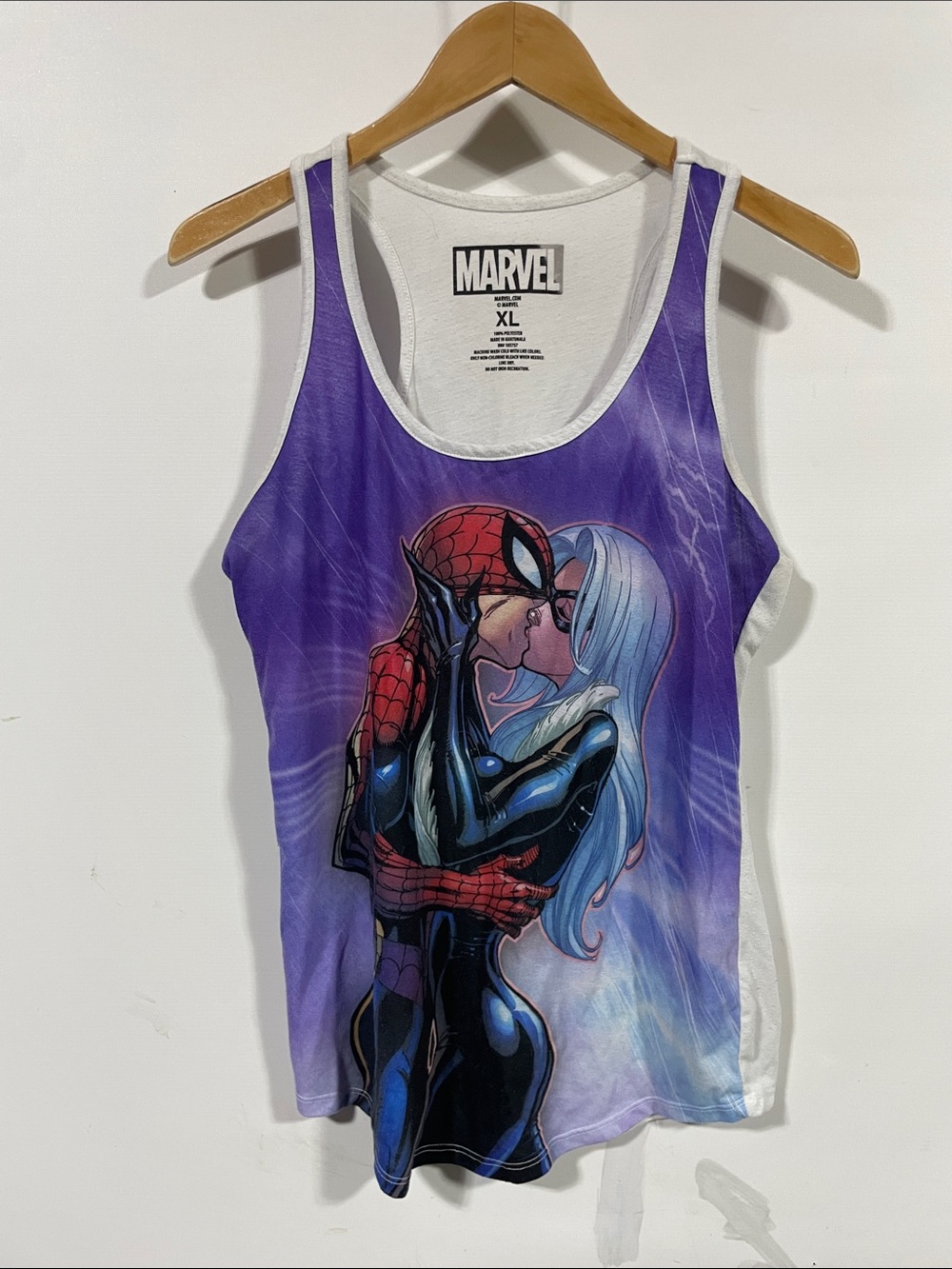 Marvel Purple Spider-Man & Black Cat Graphic Tank